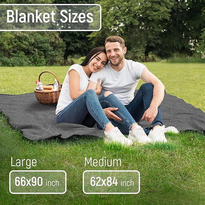 JMR Wool Camping Blanket - Warm Heavy Car Blanket & Camp Quilt - Survival Emergency Blanket for Sleeping Outdoors - Multi-Use Wool Blanket for Camping, Car & Home - 70% Wool, Grey, 62X84, Case of 10