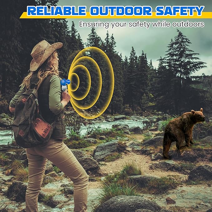 2 Pack 1.4oz Bear Horn Self Defense, Loud Air Horn for Bears, 120dB Heard up to 1/2 Mile Away, Air Horns for Safety for Wild Animals, Bear Alarm Scare Bears, Ideal for Hiking