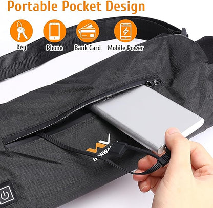Electric Heated Hand Warmer Pouch, Gloves with Double Sided Heating Areas- Portable USB Heated Hand Muff for Men & Women - Ideal for Football, Hunting,Fishing,Camping, Golf ，Power Bank Not Included