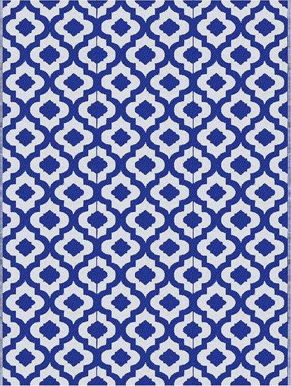 BalajeesUSA Outdoor Rug - 9x12 Blue, reversible Recycled Plastic straw Outdoor Patio Rugs Clearance Waterproof Large RV Camper Rug 484