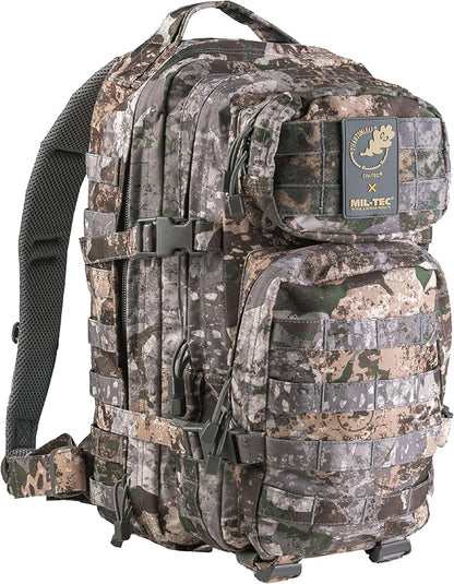 Mil-Tec Unisex Assault Pack - Rugged Durable Lightweight Ergonomic Versatile Tactical Outdoor Camping Hiking Backpack with Adjustable Padded Shoulder Straps & MOLLE Loops, Phantomleaf WASP I Z1B, 20L