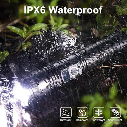 Flashlights High Lumens Rechargeable, 990000 Lumens Super Bright Flash Light High Powered Tactical Flashlight, 5 Modes IPX6 Waterproof, LED Powerful Flashlights for Emergency Camping