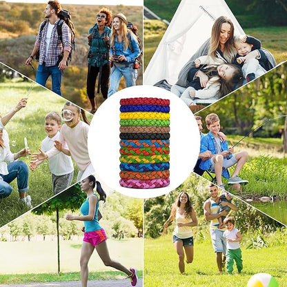 24 Pack Mosquito Repellent Bracelets, DEET-Free, Individually Wrapped PU Leather Insect & Bug Repellent Wrist Bands