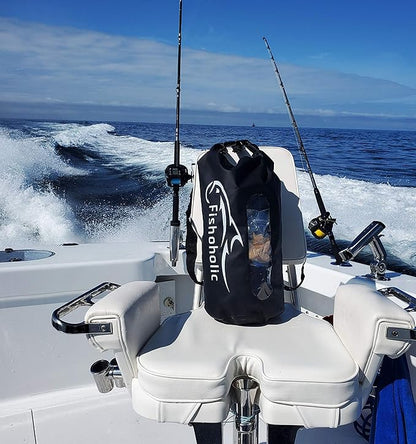 Fishoholic Dry Bag - Waterproof Gear Bags - Fail-Safe Snap - Made Tough & Durable for Kayaking Boating Fishing Hiking Camping Paddle Board & Tailgaiting