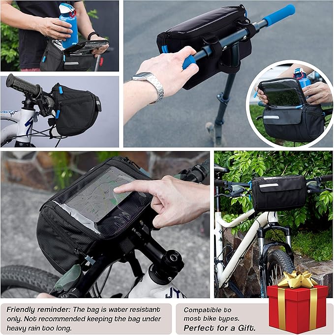 Fahrradlenkertasche Wasserdicht 4L, Handyhalterung, 4-lagiger Schutz Lenkertaschen fr Fahrrder | Fahrradlenkertasche, Fahrradtasche vorne, Fahrradtasche fr Lenker, Fahrrad-Handytasche, MTB,