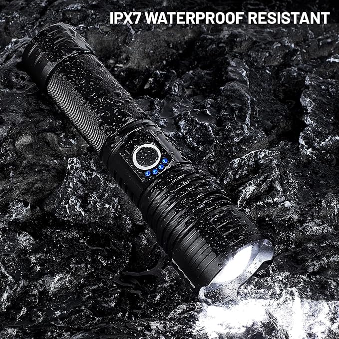 Led Flashlights 990000 Lumen High Lumens Rechargeable 2 Pack, Brightest Flash Light with 5 Modes & 18H Runtime, IPX7 Waterproof, Powerful Handheld Flashlights for Home Camping Hiking