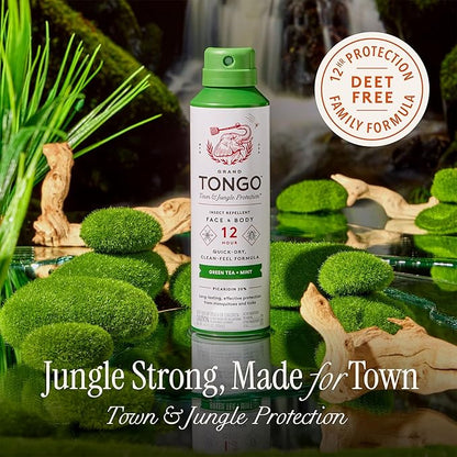 DEET-Free Green Tea + Mint Insect Repellent with Picaridin- The 12 Hour Protection, DEET Alternative