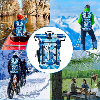 Waterproof Backpack for Men and Women - Roll-Top Floating Dry Bag Backpack for Kayaking, Rafting, Boating, Beach (Black)