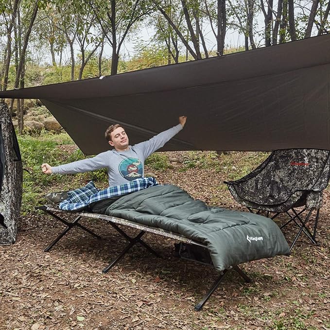 KingCamp 3-in-1 Sleeping Bag for Adults Cold & Warm Weather, XL Size for Big & Tall Individuals, Waterproof, Flannel Lining, Extra Length-Ideal for Camping & Backpacking