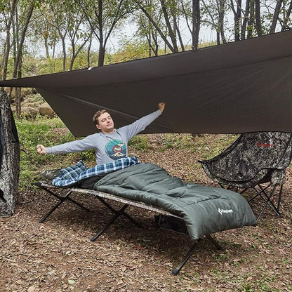 KingCamp 3-in-1 Sleeping Bag for Adults Cold & Warm Weather, XL Size for Big & Tall Individuals, Waterproof, Flannel Lining, Extra Length-Ideal for Camping & Backpacking