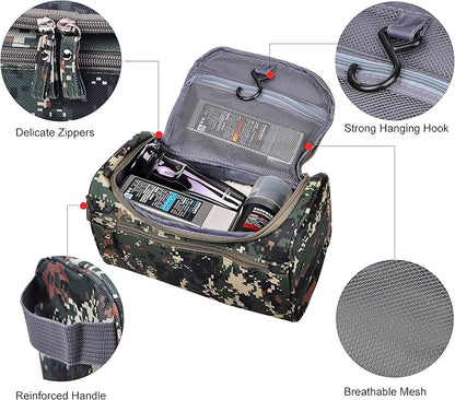 Vercord Mens Toiletry Bag Wash Travel Small Shaving Dop Kit Shower Bathroom Ditty Hygiene Bag Camo Mosaic