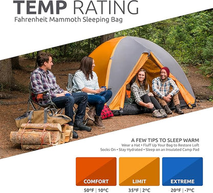 Teton Celsius XXL Sleeping Bag, Cold Weather Sleeping Bags for Adults and Kids, Camping Made Easy and Warm. Compression Sack Included, 35F, 25F, 0F, 20F Degree