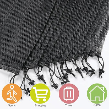 13"X15.5" 12Pcs Mesh Laundry Drawstring Bag Nylon Drawstring Gym Bag with Cord Lock Closure