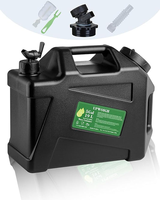 5 Gallon Water Jug, Camping Water Containers, Truly No Leakage Water Tank, Large Military Black Water Storage,BPA Free Portable Emergency Overlanding Gear for Outdoors&Hiking