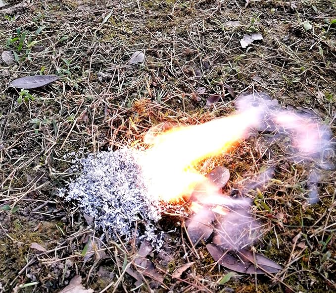 egreen Emergency Fire Starter Magnesium 10 Bags Ferro Rod Striker Weatherproof Matches Jute Rope for Camping Hiking Bushcrat Ourdoor Survival