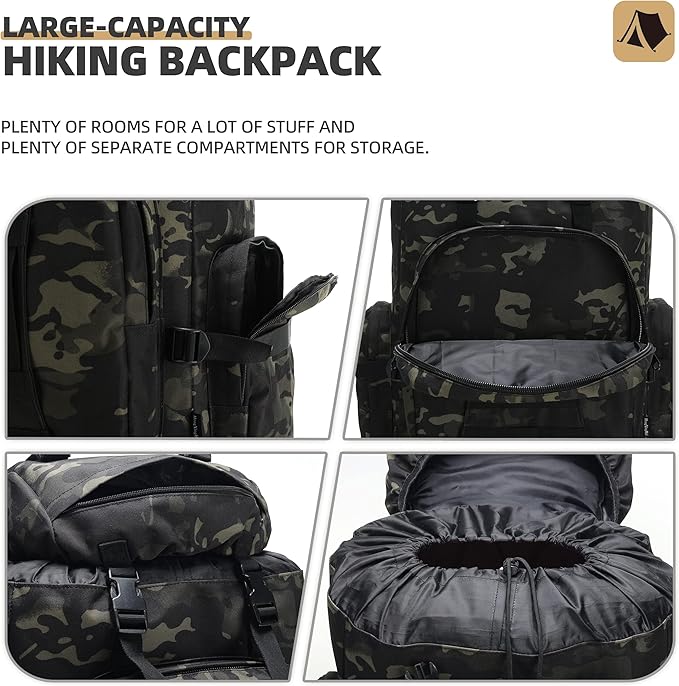 100L Camping Hiking Backpack Molle Rucksack Military Camping Backpacking Daypack