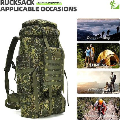 70L Camping Hiking Military Tactical Backpack Outdoor Water-Repellent Adjustable Sport Bags