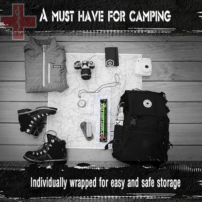 Emergency 10 Ultra Bright Green Glow Sticks - Individual Packed With Lanyard - For Camping Survival - Glow Lights for Blackouts, Hurricane and Storms- 6 Inch Chem Light Sticks with 12 Hour Duration