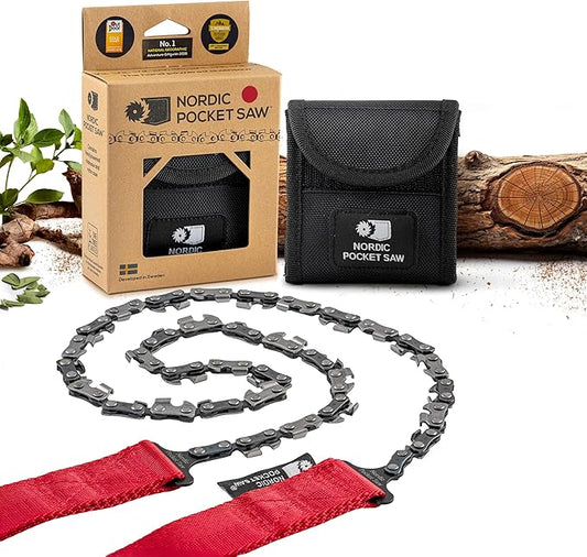 25.6" or 36" Pocket Chainsaw with Handles in 3 Color Variations - Manual Chain Saw for Outdoor & Trail Builders - Pocket Chain Saw Suurvival - Commando Saw - Emergency Saw Chain