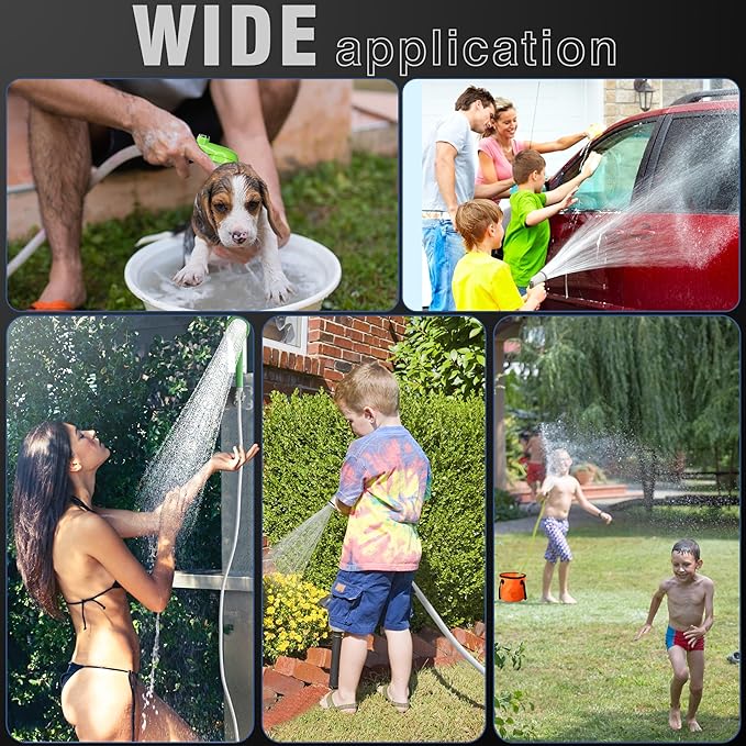 Portable Camping Shower Pump: 6000mA Rechargeable Battery Water Pump for Traveling Hiking - Camp Bucket Shower Head for Outdoor