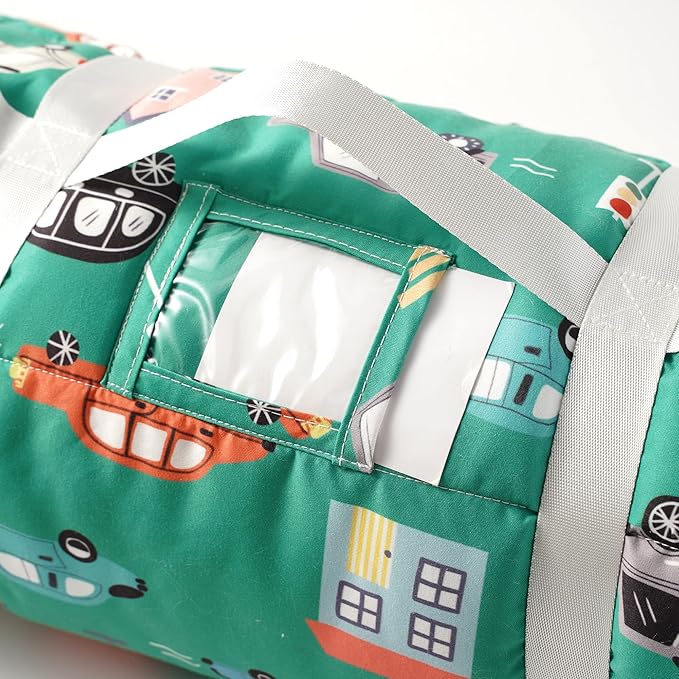 Bunnikins & Clover Toddler Nap Mat with Removable Pillow, Nap Mats for Preschool, Easy Clean Toddler Nap Pad for Kindergarten, Kids Sleeping Bag for Travel Camping
