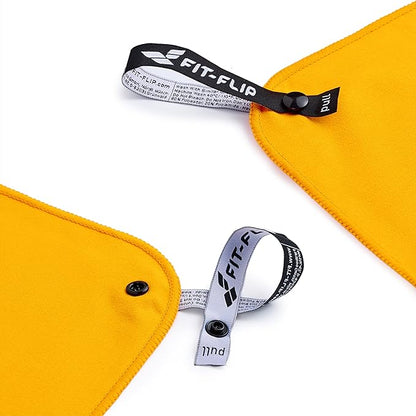 Fit-Flip Travel Towel - Compact & Ultra Soft Microfiber Camping Towel - Quick Dry Towel - Super Absorbent & Lightweight for Sports, Beach, Gym, Backpacking, Hiking and Yoga