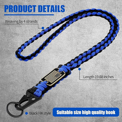 Frienda 2 Set Heavy Duty Paracord Lanyard Necklace Whistles Strap Braided 550 Keychain Lanyard for Outdoor Activities Camera