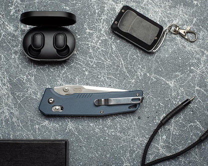 Firebird GANZO F7601 Pocket Folding Knife 440C Stainless Steel Blade G-10 Anti-Slip Handle with Clip Hunting Gear Fishing Camping Folder Outdoor EDC Knife (Grey)
