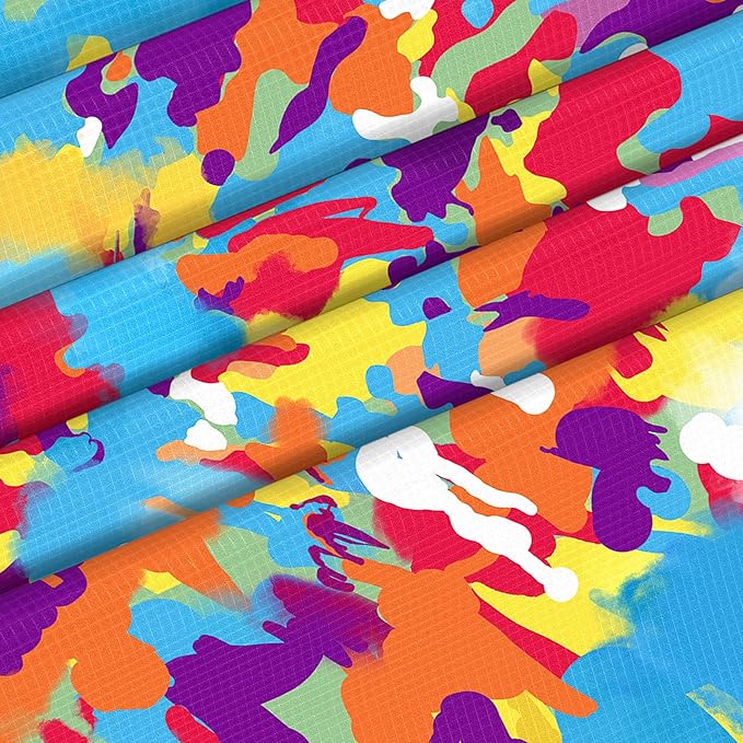 78”x 86” Large Tie Dye Beach Blanket Sandproof, Waterproof Sand Free Beach Picnic Mat w/ Stakes, Lightweight Portable Compact Must Have Outdoor Camping Blanket for Summer Vacation - Rainbow Circles