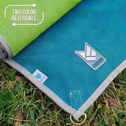CGEAR Original Sand-Free Outdoor Rug Camping Mat - Water-Resistant & Anti-Fade Material - Military-Grade - Reversible Design - Area Rug for Beach, RV, & Picnics - includes Travel Bag