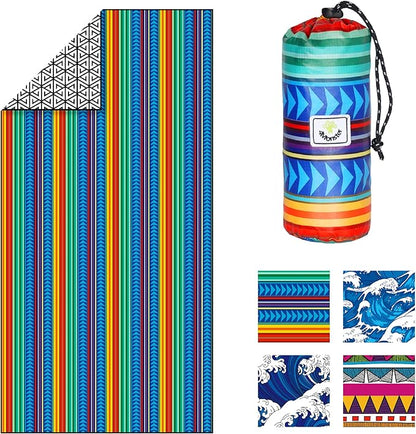 4Monster Microfiber Beach Towel Quick Dry,Super Absorbent Lightweight Travel Towel for Swimmers, Sand Free Camping Towel, Beach Towels for Pool, Swim, Water Sports,Yoga,Gym,Backpacking