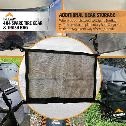 Offroading Gear Waterproof Spare Tire Trash Bag w/FREE Roof Cargo Bag | Large-Capacity | - SUV| RV| 4x4 | Overland | Off-road Accessory