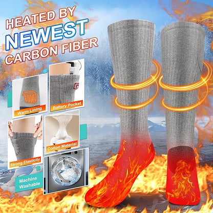 SVPRO Electric Heated Socks Men Women Rechargeable Heating Socks Washable Battery Thermal Foot Warmer Socks Winter Warm Socks