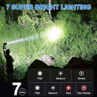 Rechargeable Flashlights High Lumens 2 Packs, 990000 Lumens Super Bright LED Flashlight with 7 Modes & Waterproof, Powerful Flash Light for Home Camping