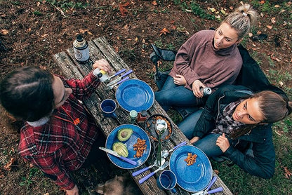 Stansport 24-Piece Enamel Camping Tableware Set
