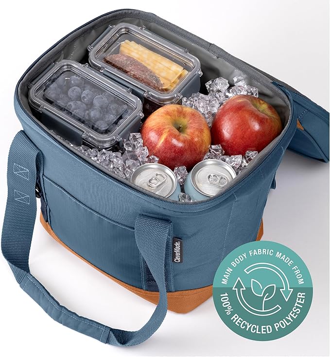 CleverMade Collapsible Cooler Bag, 18 Can Beach & Travel Car Cooler, Folding Soft Cooler, Shoulder Strap, Bottle Opener, Great Car Coolers for Travel, Cleans Easy, Leak Proof Cooler Bag [Ocean]