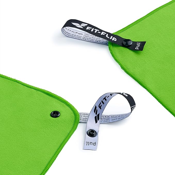 Fit-Flip Travel Towel - Compact & Ultra Soft Microfiber Camping Towel - Quick Dry Towel - Super Absorbent & Lightweight for Sports, Beach, Gym, Backpacking, Hiking and Yoga