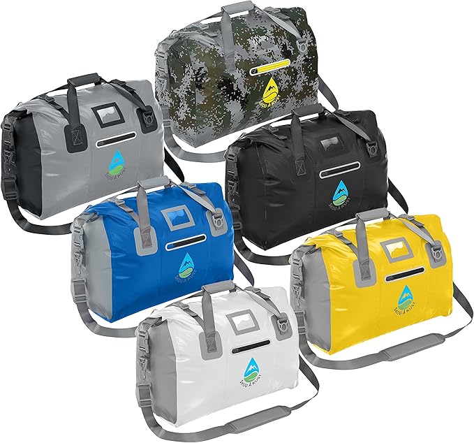Skog Å Kust Duffelsak Heavy Duty Waterproof Duffel - Gear Bag for Sports, Travel, & More - 40L White