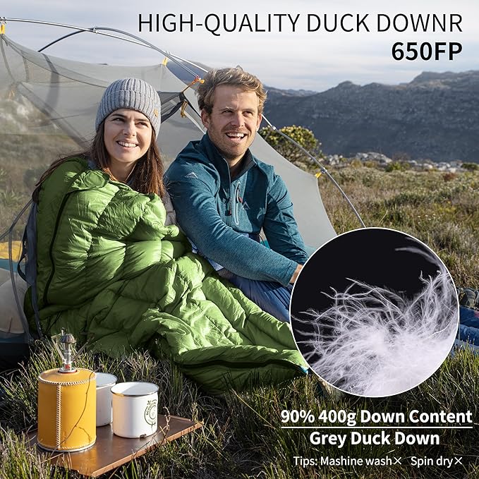 Naturehike Ultralight Backpacking Down Sleeping Bag for Adults, 650 Fill Power Sleeping Bag 20oz for 42-52℉, Compact Lightweight Sleeping Bags for Hiking Camping 3 Seasons