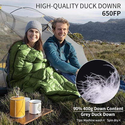 Naturehike Ultralight Backpacking Down Sleeping Bag for Adults, 650 Fill Power Sleeping Bag 20oz for 42-52℉, Compact Lightweight Sleeping Bags for Hiking Camping 3 Seasons
