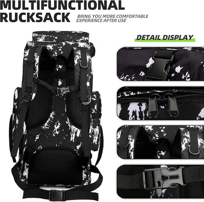 70L Camping Hiking Military Tactical Backpack Outdoor Water-Repellent Adjustable Sport Bags