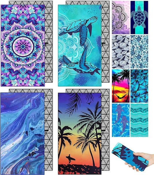 Microfiber Quick Dry Beach Towel – Lightweight Sand Free Oversized X-Large Towel Accessories Travel Must Have Swim Pool Yoga Camping Gear Summer Cruise Ship Compact Sandproof Item Gift Mandala River