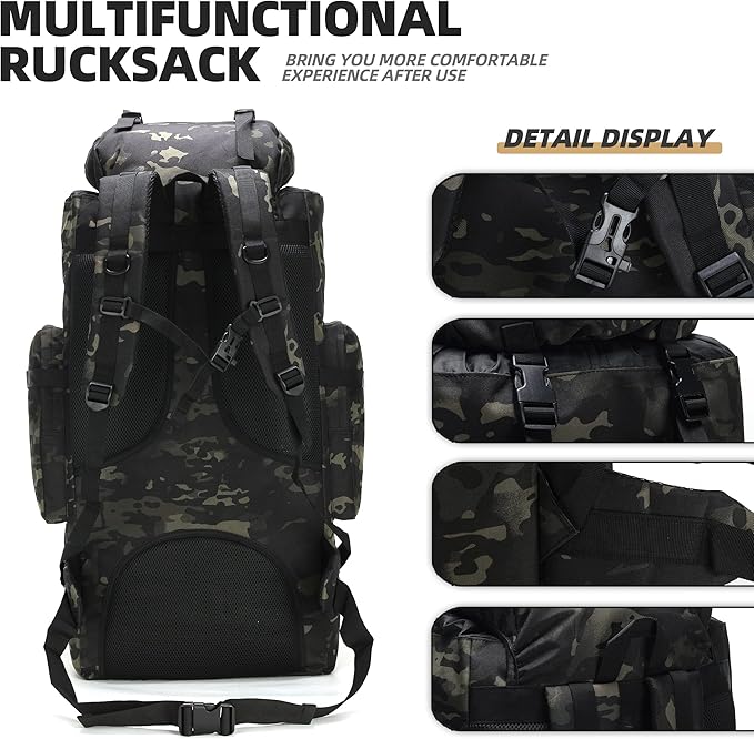 100L Camping Hiking Backpack Molle Rucksack Military Camping Backpacking Daypack