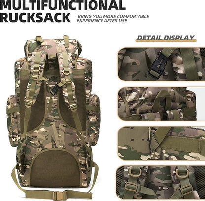 100L Camping Hiking Backpack,Molle military Tactical rucksack backpack,Waterproof Lightweight Hiking Backpack (CP Camo)