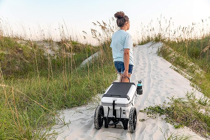 Camco Heavy-Duty Cooler Cart Kit, Includes Durable Straps and 12-Inch Wheels, White (51798)