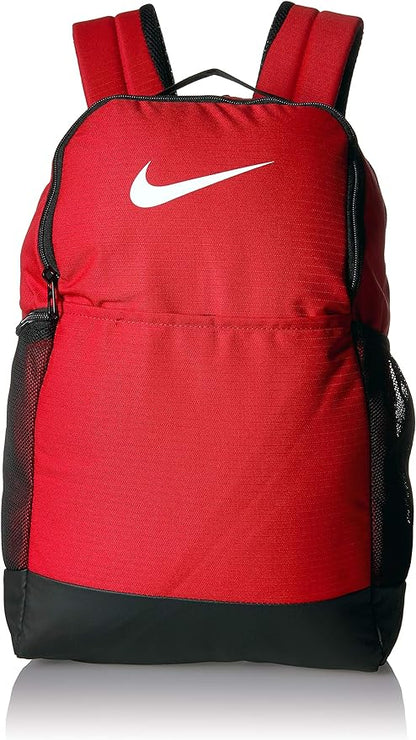 Nike Brasilia Medium Training Backpack, Nike Backpack for Women and Men with Secure Storage & Water Resistant Coating, University Red/Black/White