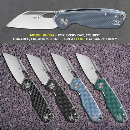 Firebird GANZO FH924-GY Ball Bearing Pocket Folding Knife Wharncliffe D2 Steel Blade G10 Anti-Slip Handle with Clip Camping Hunting Fishing Folder Outdoor EDC Pocket Knife (Gray)