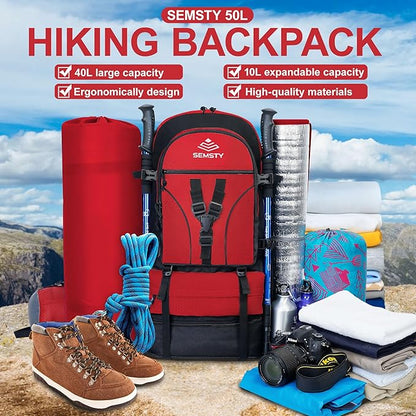 Hiking Backpack, 30L/40L/50L Expandable Hiking Backpack for Men and Women, Travel Backpack Flight Approved