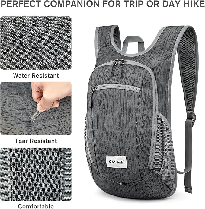 G4Free 10L/15L/20L Hiking Backpack Lightweight Packable Hiking Daypack Small Travel Outdoor Foldable Shoulder Bag