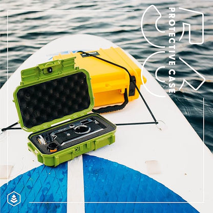 Evergreen 56 Waterproof Dry Box Protective Case with Pick & Pluck Foam - Travel Safe/Mil Spec/USA Made - for Cameras, Phones, Camping, Fishing, Hiking, Water Sports, Knives, Survival (Black)
